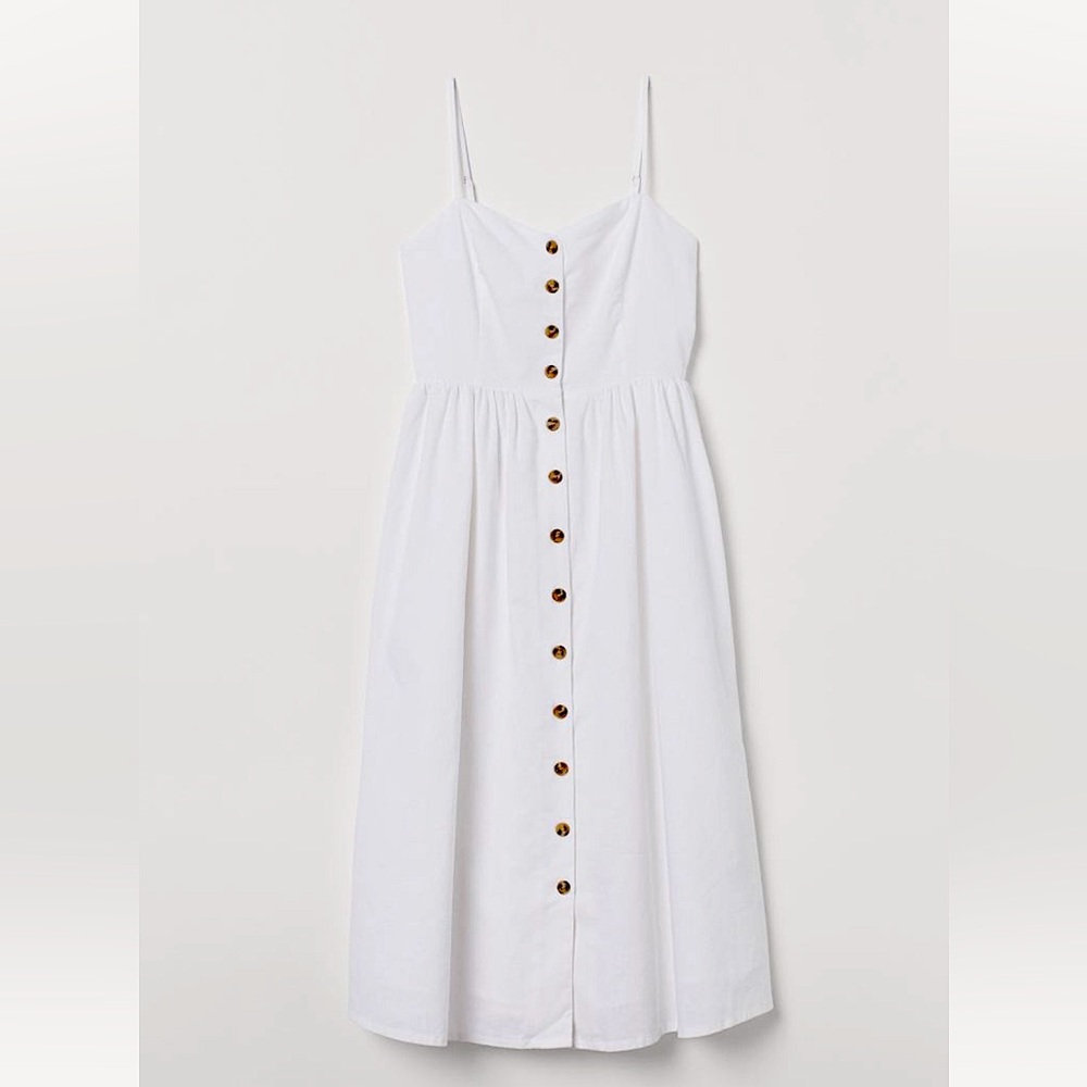H&M Discontinued White Linen Dress